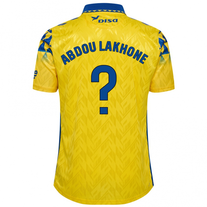 Kandiny Bambino Maglia Pape Abdou Lakhone #0 Giallo Blu Kit Gara Home 2024/25 Maglietta