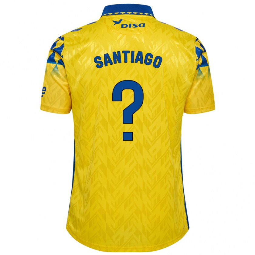 Kandiny Niño Camiseta Eduardo Santiago #0 Amarillo Azul 1ª Equipación 2024/25 La Camisa