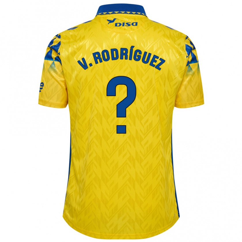 Kandiny Bambino Maglia Carlos Vicente Rodríguez #0 Giallo Blu Kit Gara Home 2024/25 Maglietta