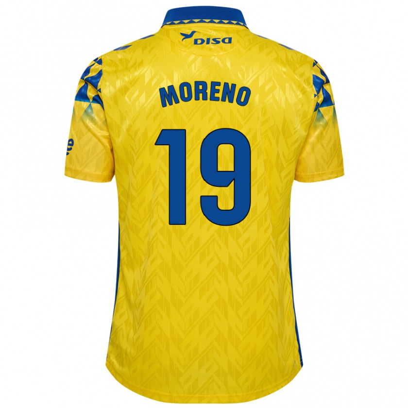 Kandiny Barn Fernando Moreno #19 Gul Blå Hemmatröja Matchtröjor 2024/25 Tröjor T-Tröja