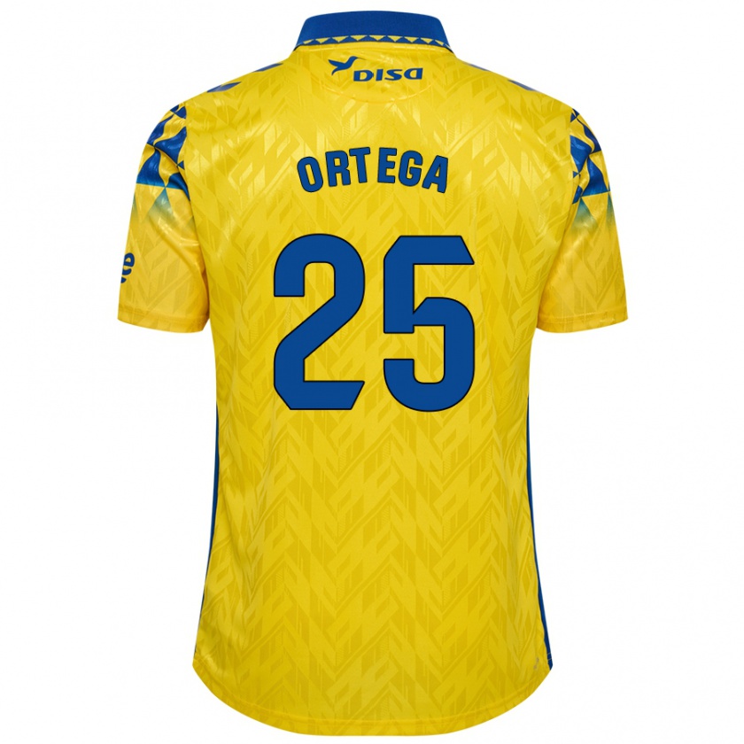 Kandiny Niño Camiseta Edián Ortega #25 Amarillo Azul 1ª Equipación 2024/25 La Camisa