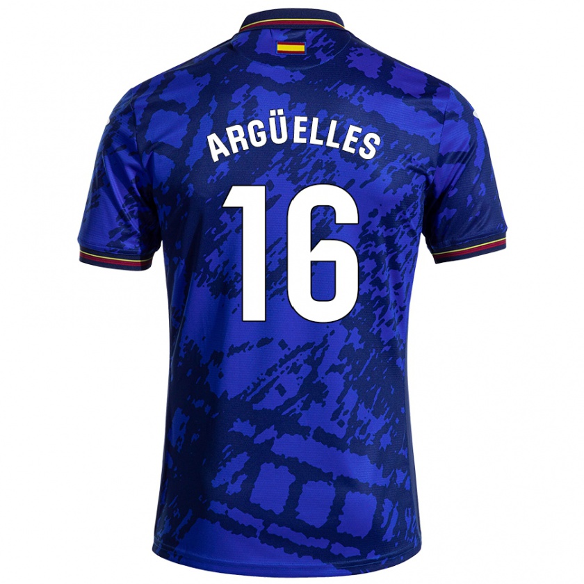 Kandiny Criança Camisola David Argüelles #16 Azul Mais Escuro Principal 2024/25 Camisa Brasil