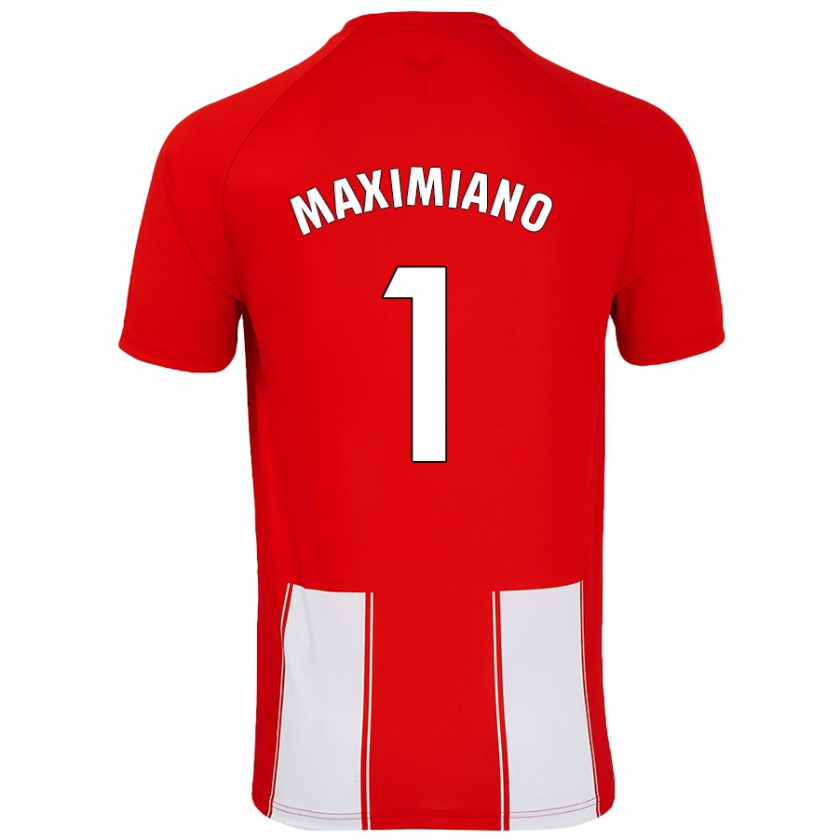 Kandiny Bambino Maglia Luís Maximiano #1 Rosso Bianco Kit Gara Home 2024/25 Maglietta