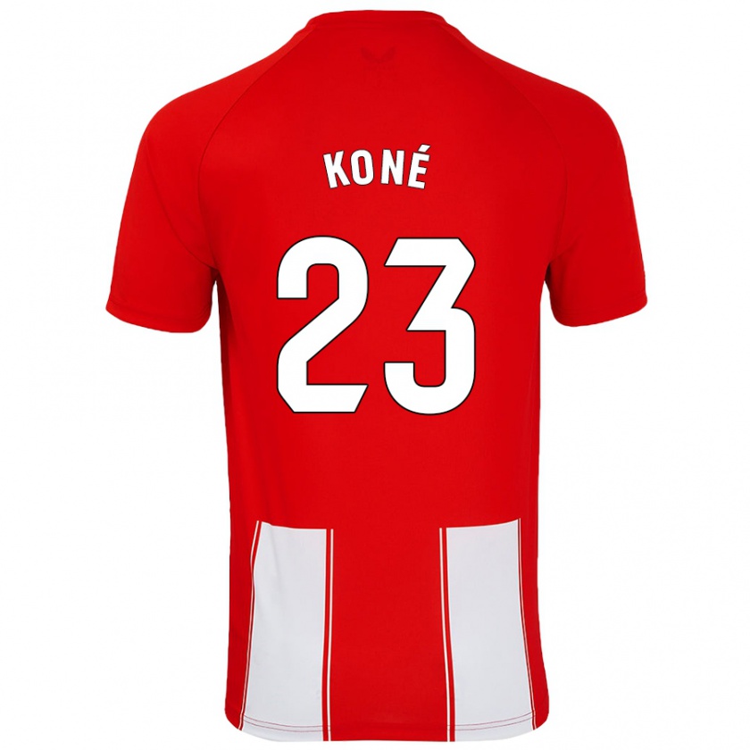 Kandiny Bambino Maglia Ibrahima Koné #23 Rosso Bianco Kit Gara Home 2024/25 Maglietta