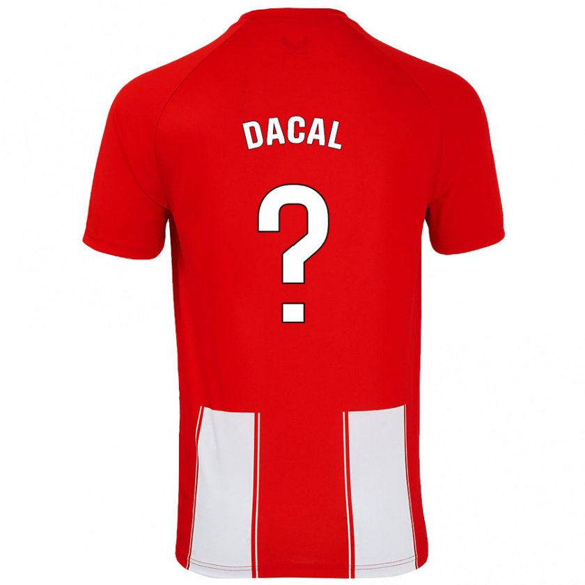 Kandiny Bambino Maglia Sergio Dacal #0 Rosso Bianco Kit Gara Home 2024/25 Maglietta