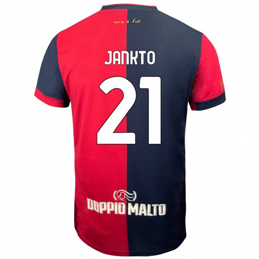 Kandiny Niño Camiseta Jakub Jankto #21 Rojo Azul Más Oscuro 1ª Equipación 2024/25 La Camisa