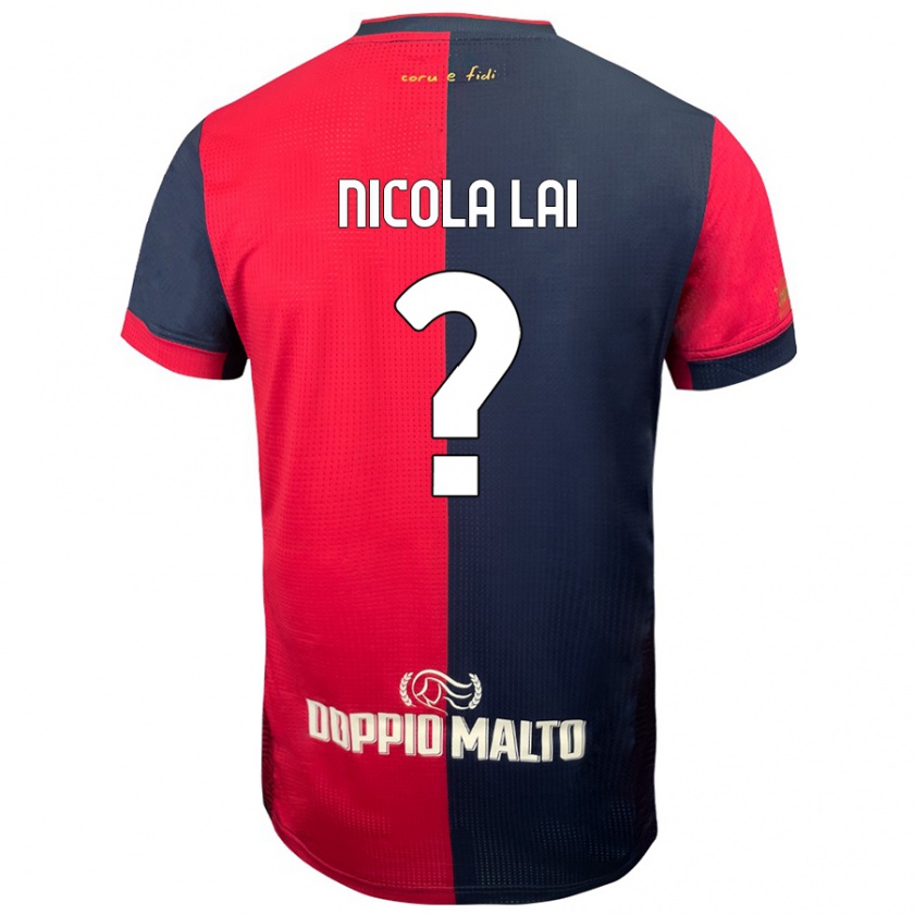 Kandiny Niño Camiseta Nicola Lai #0 Rojo Azul Más Oscuro 1ª Equipación 2024/25 La Camisa