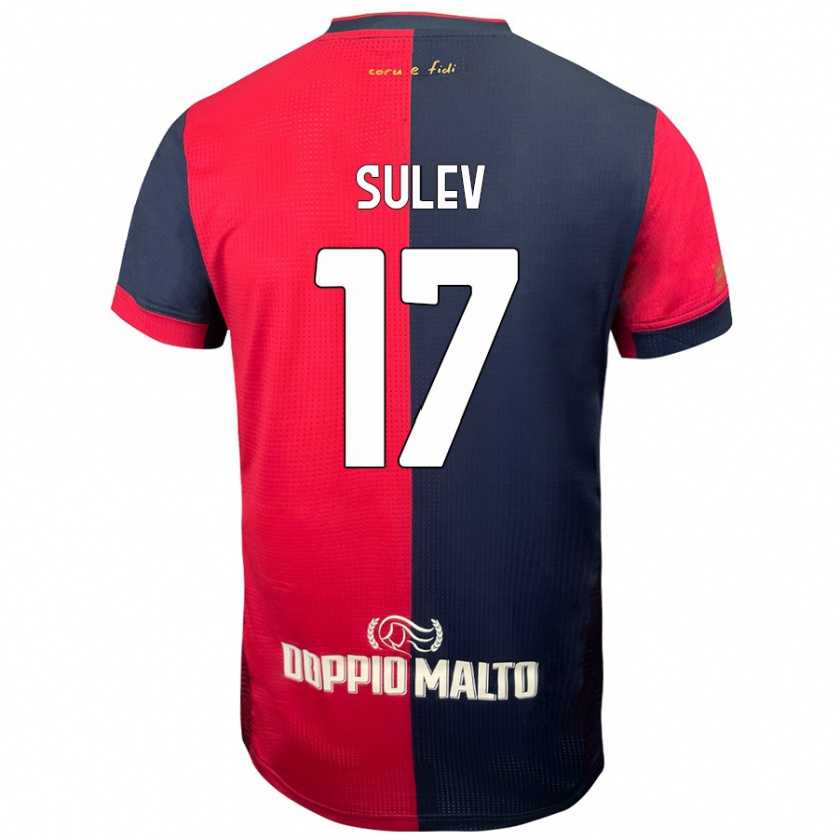 Kandiny Niño Camiseta Ivan Sulev #17 Rojo Azul Más Oscuro 1ª Equipación 2024/25 La Camisa