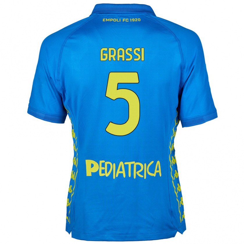 Kandiny Niño Camiseta Alberto Grassi #5 Azul 1ª Equipación 2024/25 La Camisa