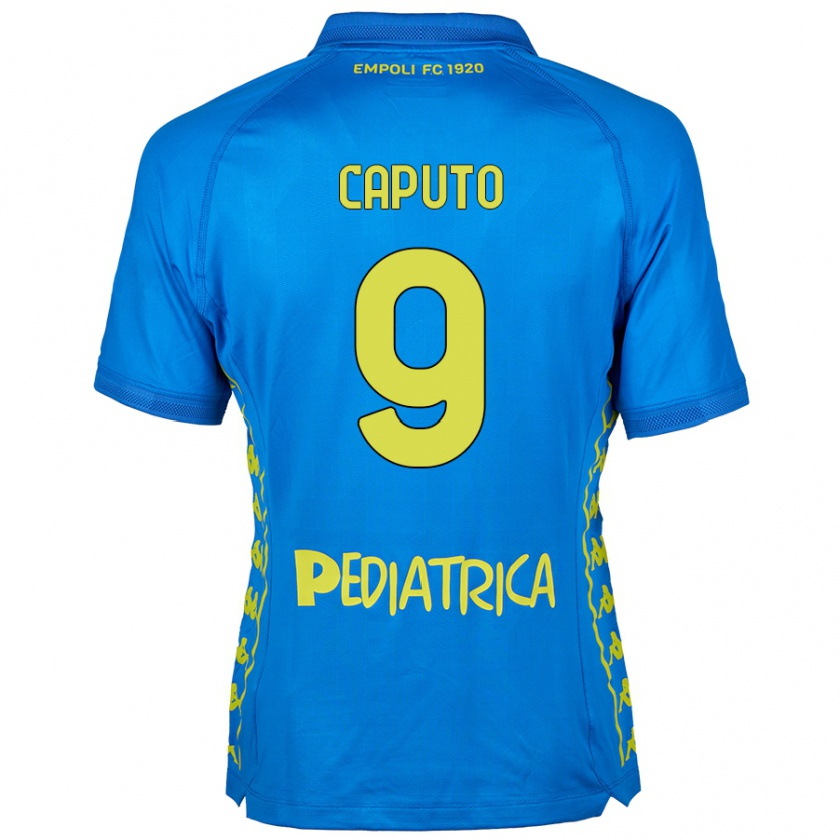 Kandiny Kinderen Francesco Caputo #9 Blauw Thuisshirt Thuistenue 2024/25 T-Shirt België