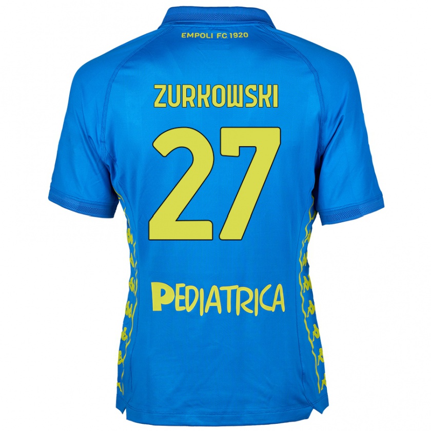 Kandiny Kinderen Szymon Żurkowski #27 Blauw Thuisshirt Thuistenue 2024/25 T-Shirt België