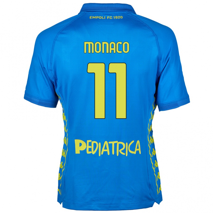 Kandiny Kinderen Salvatore Monaco #11 Blauw Thuisshirt Thuistenue 2024/25 T-Shirt België