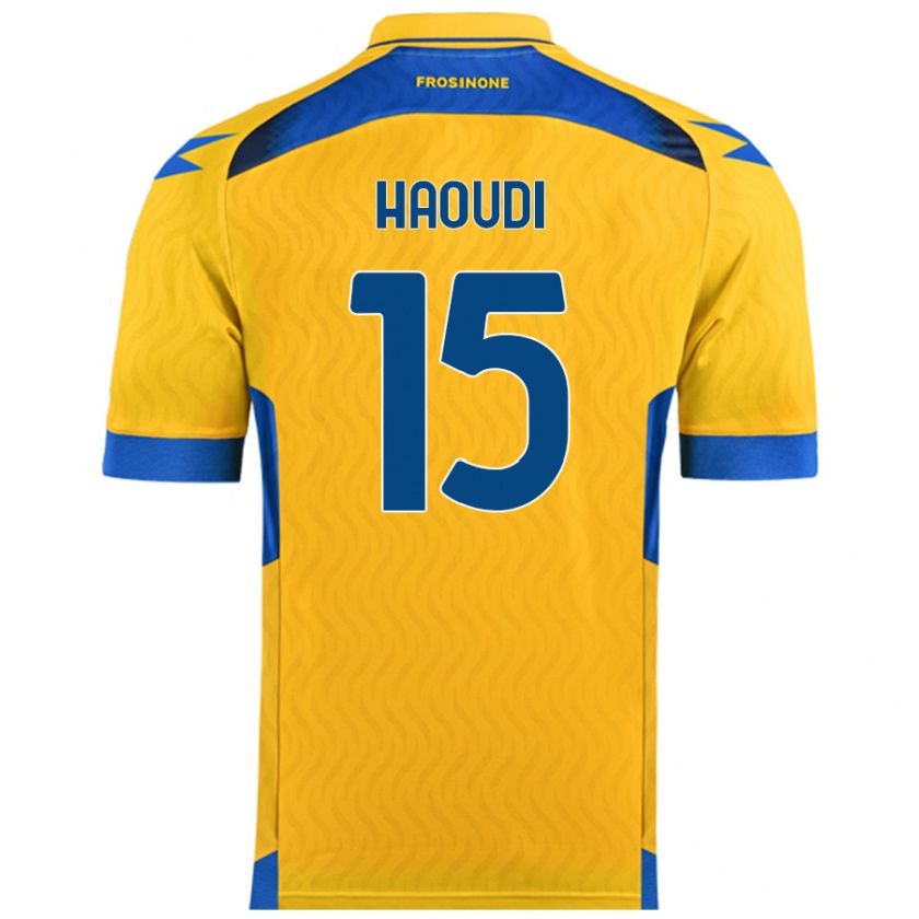 Kandiny Kinder Hamza Haoudi #15 Gelb Heimtrikot Trikot 2024/25 T-Shirt Österreich