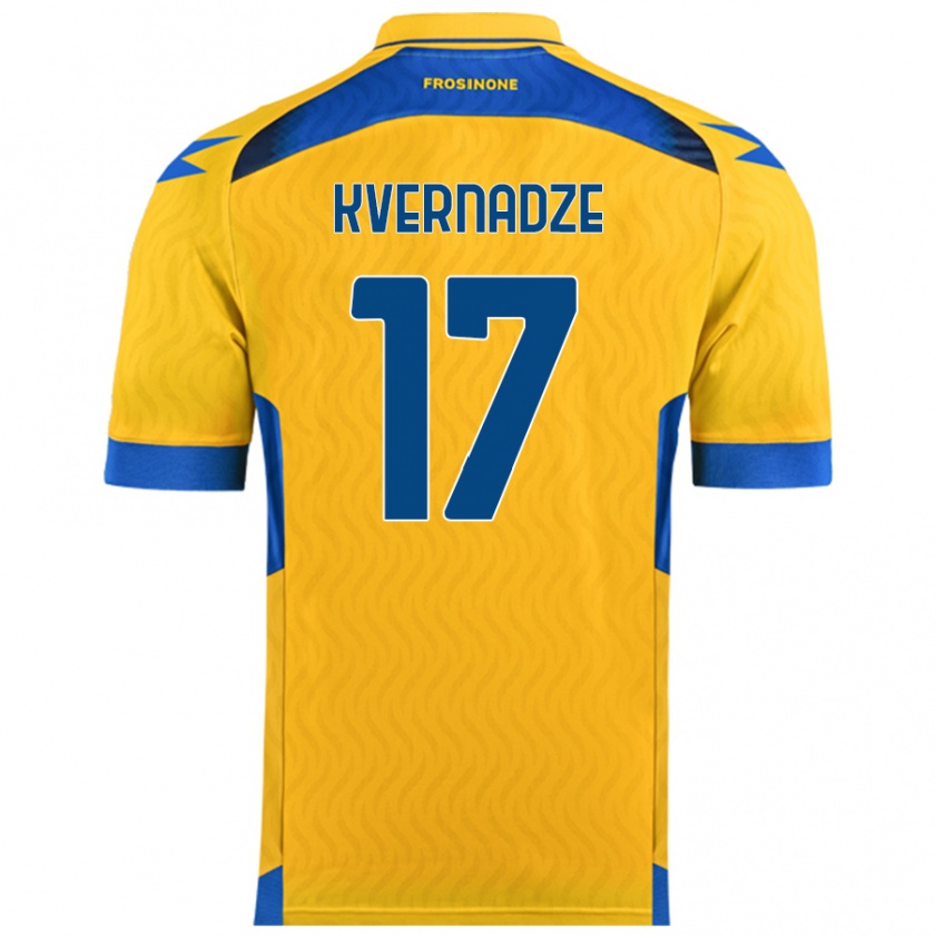 Kandiny Niño Camiseta Giorgi Kvernadze #17 Amarillo 1ª Equipación 2024/25 La Camisa