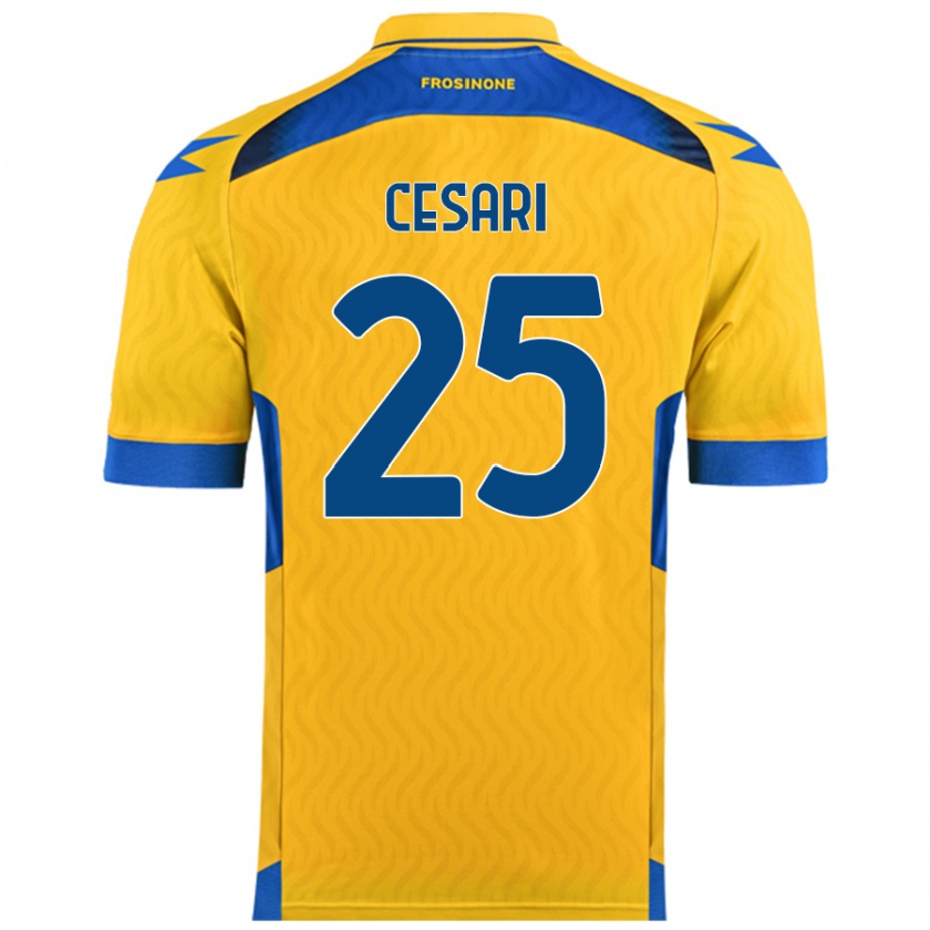 Kandiny Bambino Maglia Nicolò Cesari #25 Giallo Kit Gara Home 2024/25 Maglietta