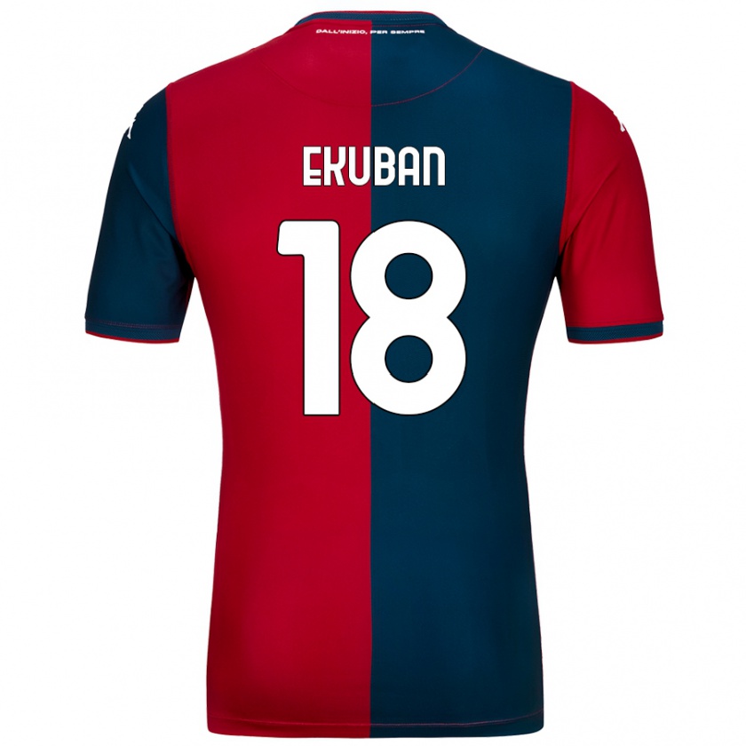 Kandiny Kinder Caleb Ekuban #18 Rot Dunkelblau Heimtrikot Trikot 2024/25 T-Shirt Österreich