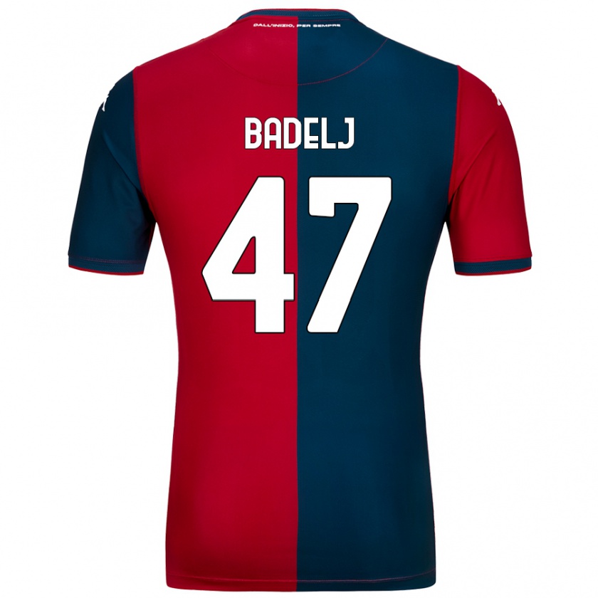 Kandiny Criança Camisola Milan Badelj #47 Azul Escuro Vermelho Principal 2024/25 Camisa Brasil