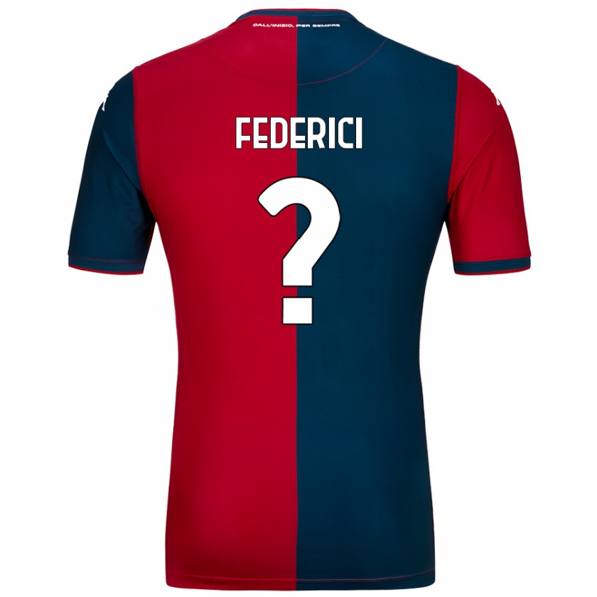 Kandiny Bambino Maglia Matteo Federici #0 Rosso Blu Scuro Kit Gara Home 2024/25 Maglietta