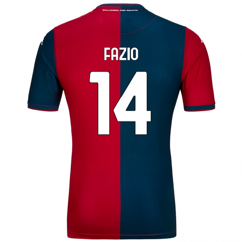 Kandiny Kinderen Tommaso Fazio #14 Rood Donkerblauw Thuisshirt Thuistenue 2024/25 T-Shirt België