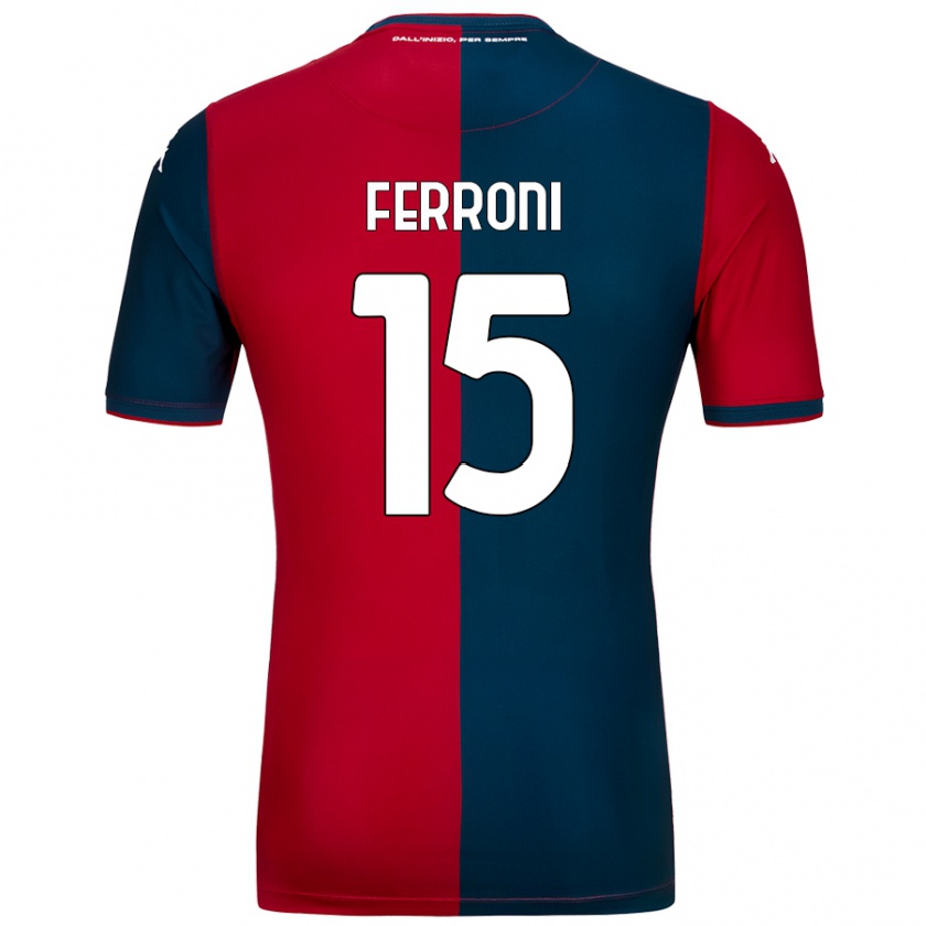 Kandiny Bambino Maglia Leonardo Ferroni #15 Rosso Blu Scuro Kit Gara Home 2024/25 Maglietta