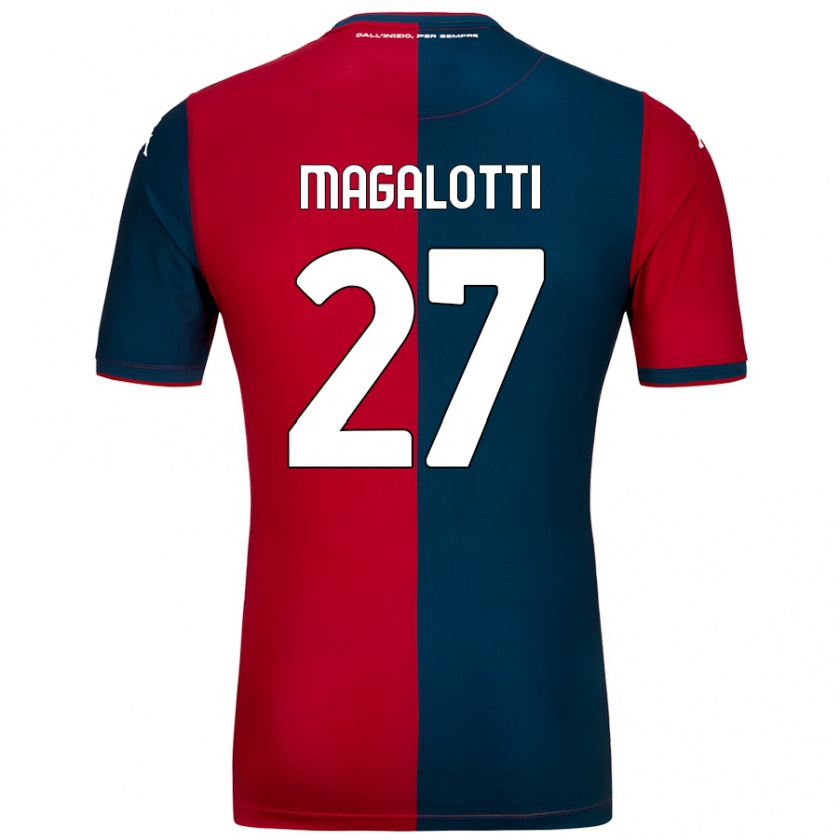 Kandiny Kinderen Gabriele Magalotti #27 Rood Donkerblauw Thuisshirt Thuistenue 2024/25 T-Shirt België