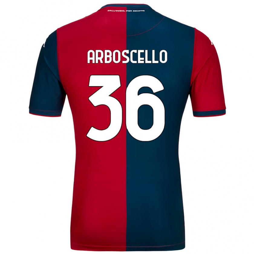 Kandiny Niño Camiseta Riccardo Arboscello #36 Rojo Azul Oscuro 1ª Equipación 2024/25 La Camisa