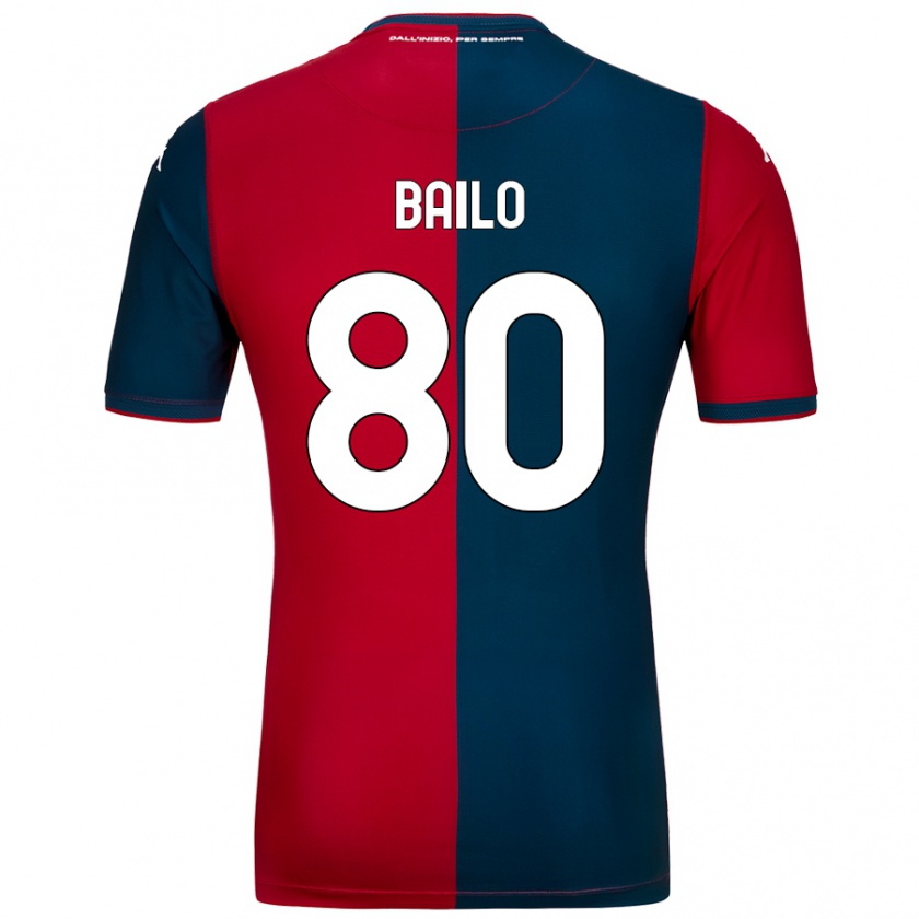 Kandiny Bambino Maglia Giorgio Bailo #80 Rosso Blu Scuro Kit Gara Home 2024/25 Maglietta