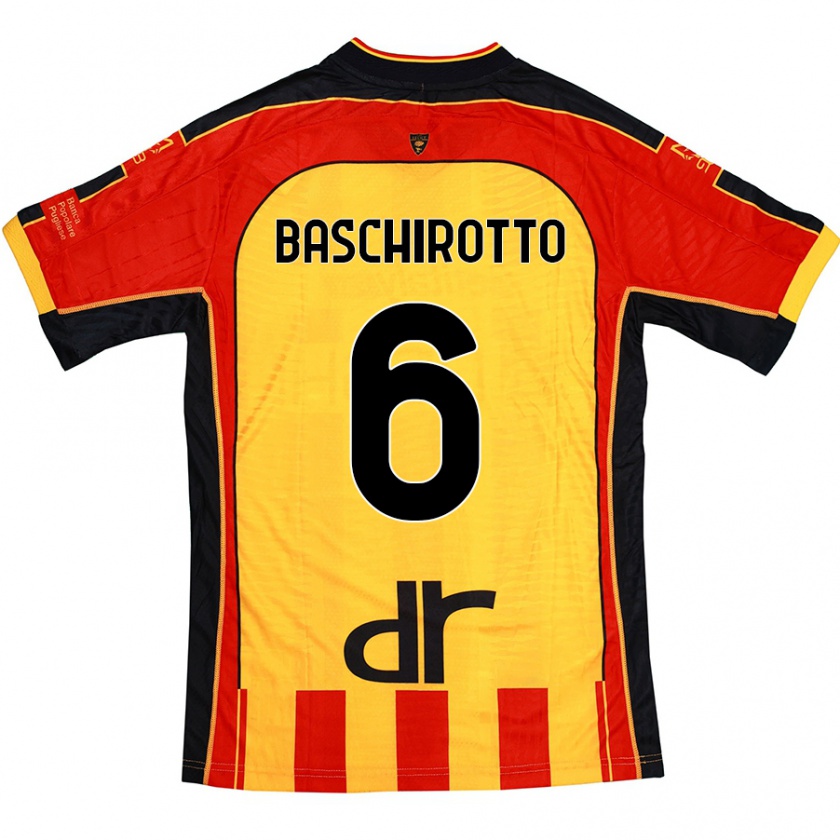 Kandiny Kinder Federico Baschirotto #6 Gelb Rot Heimtrikot Trikot 2024/25 T-Shirt Österreich