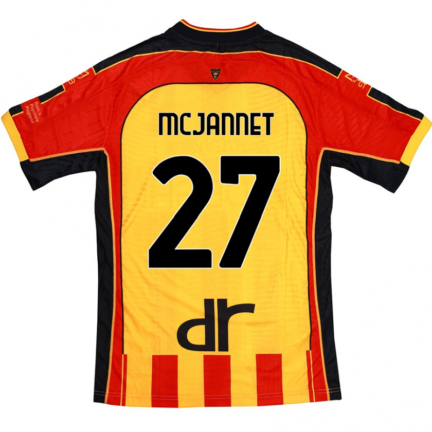 Kandiny Niño Camiseta Ed Mcjannet #27 Amarillo Rojo 1ª Equipación 2024/25 La Camisa