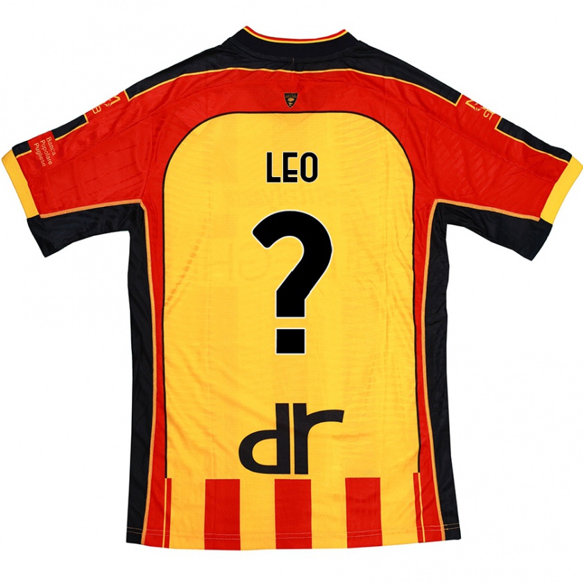 Kandiny Niño Camiseta Giulio Leo #0 Amarillo Rojo 1ª Equipación 2024/25 La Camisa