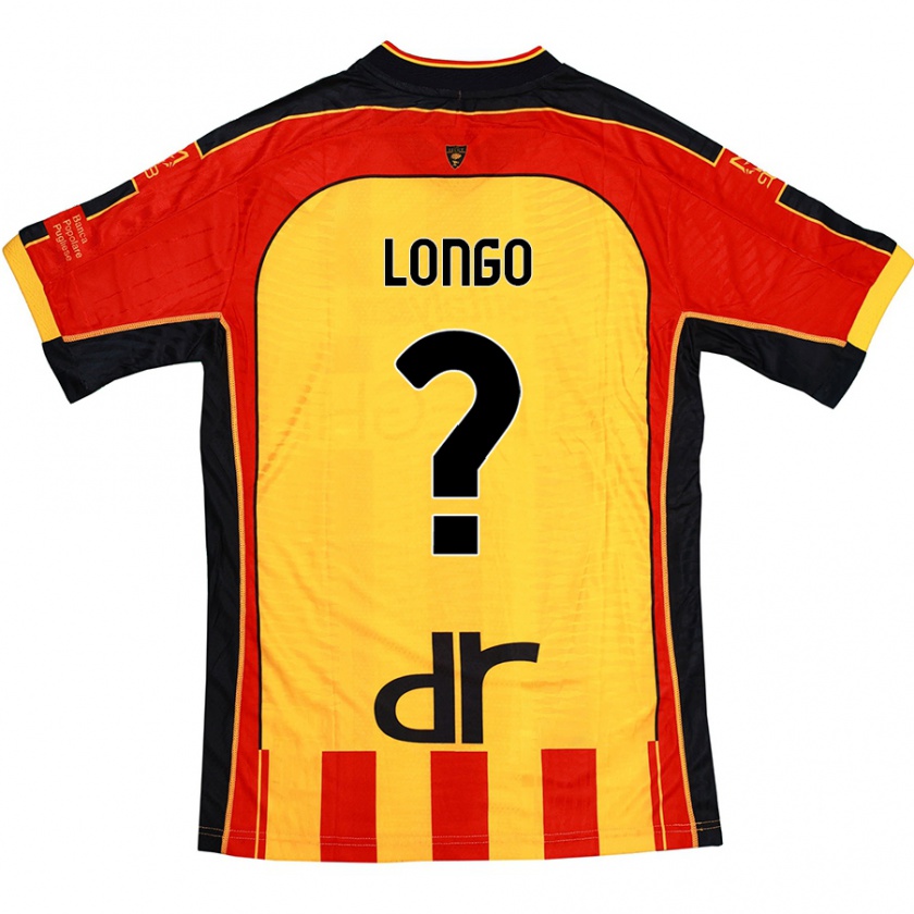 Kandiny Niño Camiseta Francesco Longo #0 Amarillo Rojo 1ª Equipación 2024/25 La Camisa