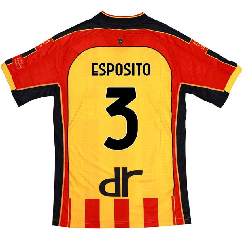 Kandiny Kinder Sebastian Esposito #3 Gelb Rot Heimtrikot Trikot 2024/25 T-Shirt Österreich