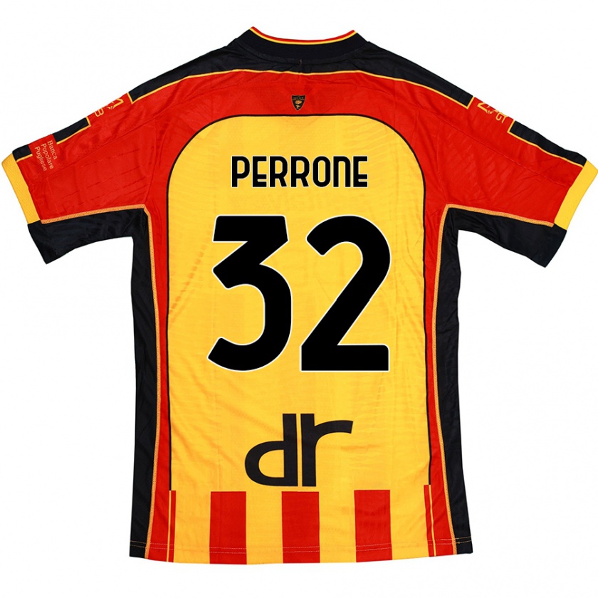 KandinyキッズSamuele Perrone#32黄 赤ホームシャツ2024/25ジャージーユニフォーム