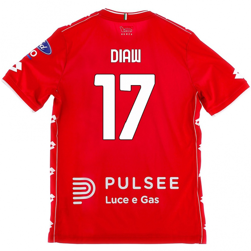 Kandiny Niño Camiseta Davide Diaw #17 Rojo Blanco 1ª Equipación 2024/25 La Camisa México