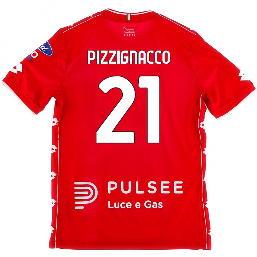 Kandiny Kinderen Semuel Pizzignacco #21 Rood Wit Thuisshirt Thuistenue 2024/25 T-Shirt België