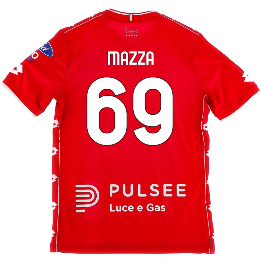 Kandiny Bambino Maglia Andrea Mazza #69 Rosso Bianco Kit Gara Home 2024/25 Maglietta