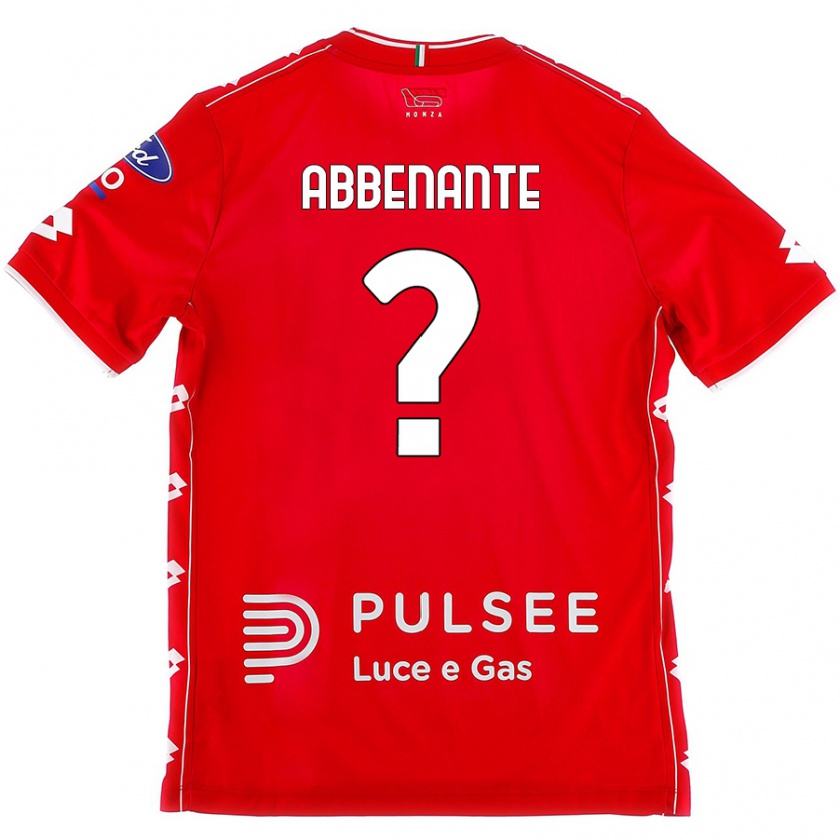 Kandiny Bambino Maglia Alessandro Abbenante #0 Rosso Bianco Kit Gara Home 2024/25 Maglietta