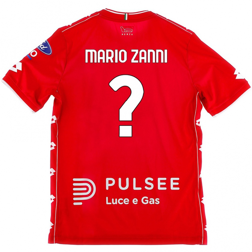 Kandiny Bambino Maglia Mario Zanni #0 Rosso Bianco Kit Gara Home 2024/25 Maglietta