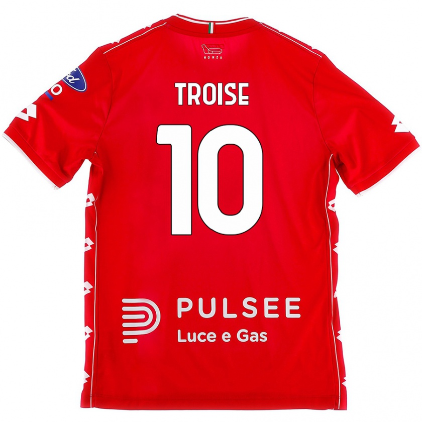 Kandiny Kinderen Antonio Troise #10 Rood Wit Thuisshirt Thuistenue 2024/25 T-Shirt België