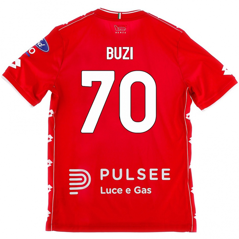 Kandiny Niño Camiseta Luis Buzi #70 Rojo Blanco 1ª Equipación 2024/25 La Camisa México