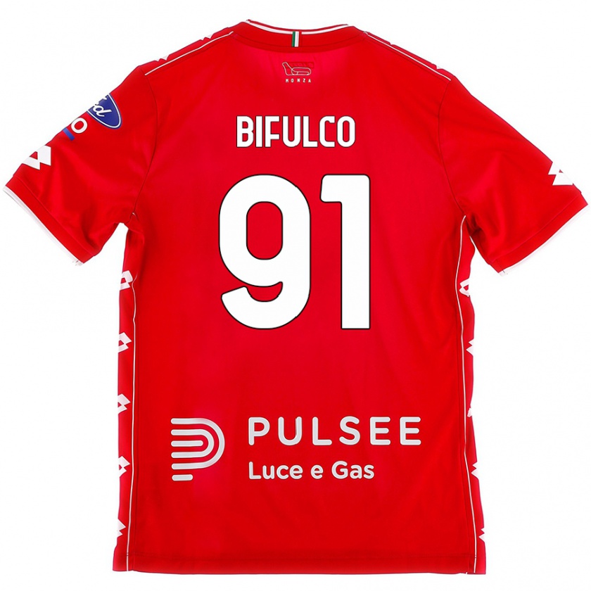 Kandiny Kinderen Davide Bifulco #91 Rood Wit Thuisshirt Thuistenue 2024/25 T-Shirt België