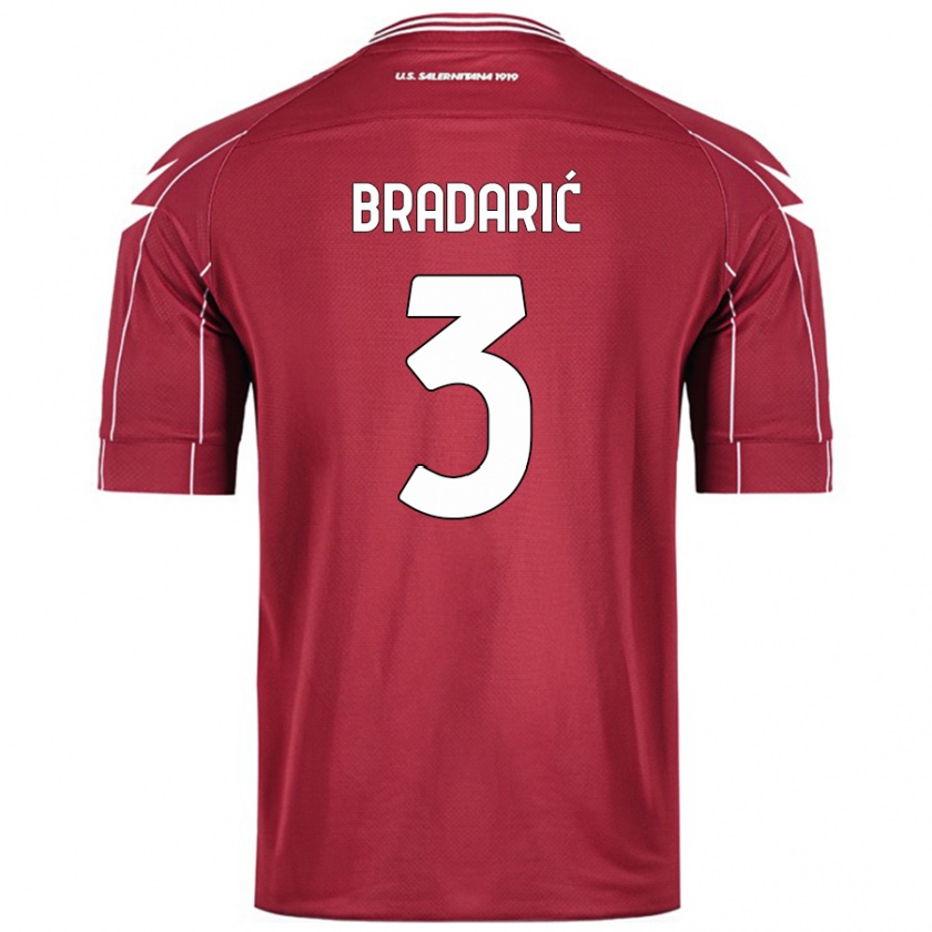 Kandiny Kinder Domagoj Bradarić #3 Burgundrot Heimtrikot Trikot 2024/25 T-Shirt Österreich