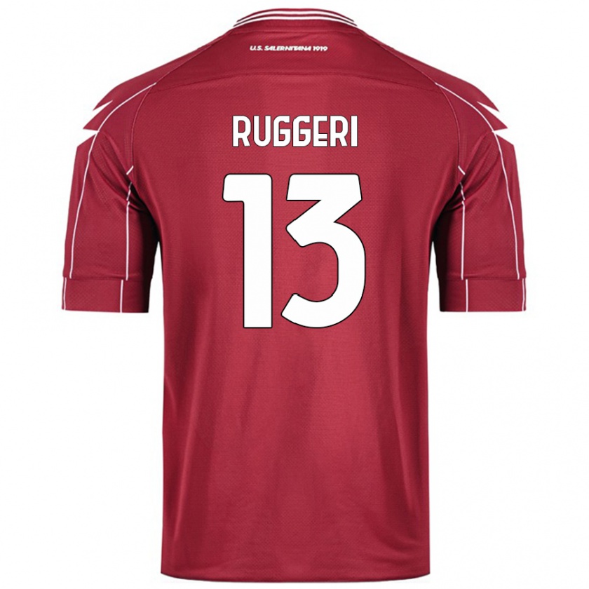 Kandiny Bambino Maglia Fabio Ruggeri #13 Borgogna Kit Gara Home 2024/25 Maglietta