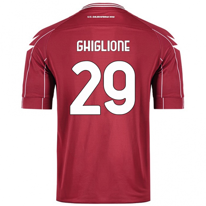 Kandiny Kinder Paolo Ghiglione #29 Burgundrot Heimtrikot Trikot 2024/25 T-Shirt Österreich