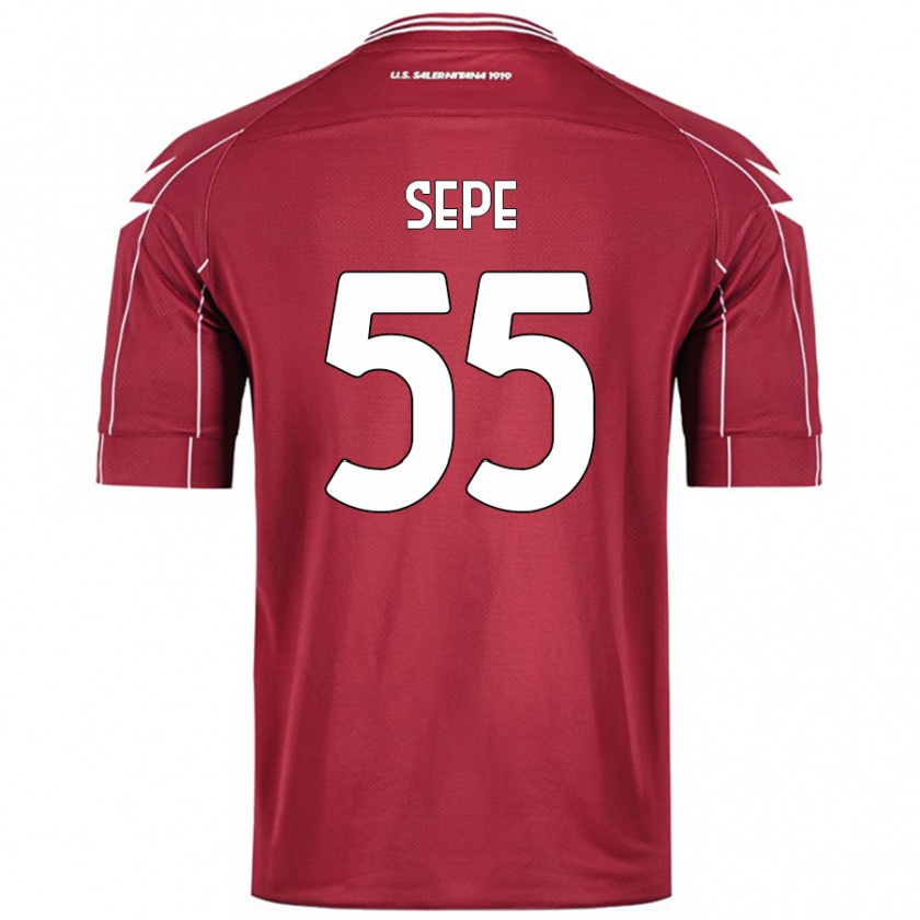 Kandiny Kinderen Luigi Sepe #55 Bordeauxrood Thuisshirt Thuistenue 2024/25 T-Shirt België