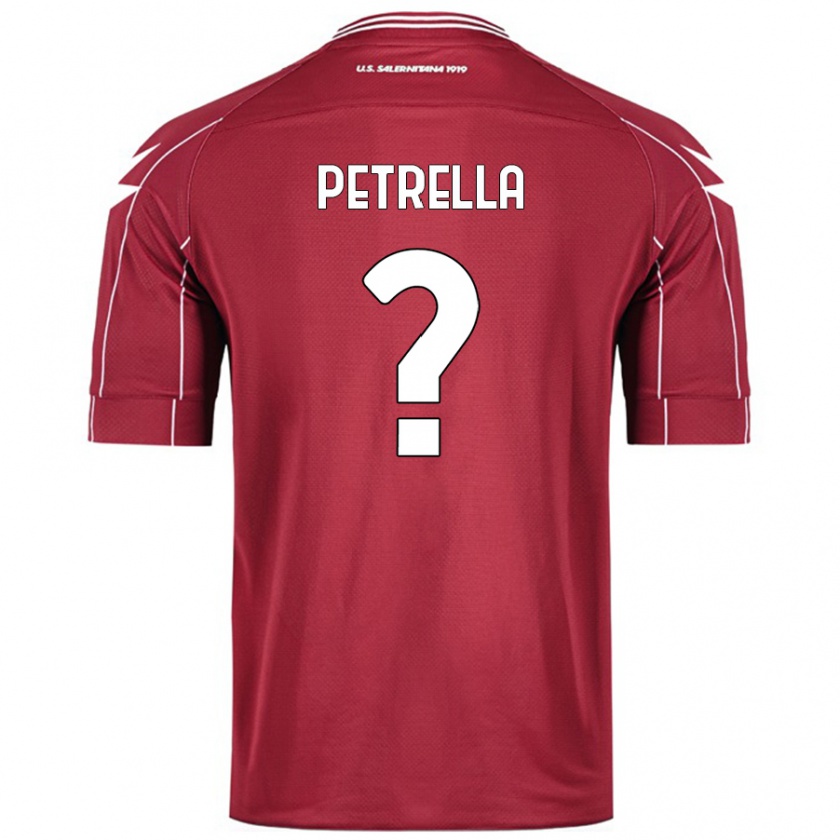 Kandiny Kinderen Domenico Petrella #0 Bordeauxrood Thuisshirt Thuistenue 2024/25 T-Shirt België