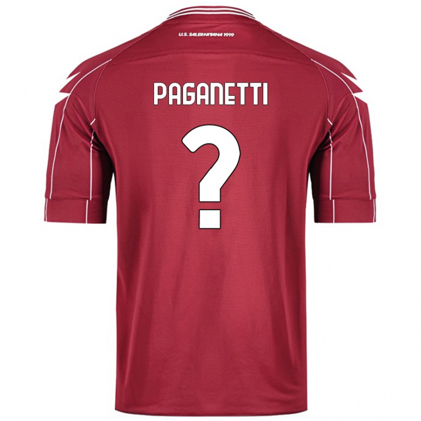 Kandiny Kinderen Giacomo Paganetti #0 Bordeauxrood Thuisshirt Thuistenue 2024/25 T-Shirt België