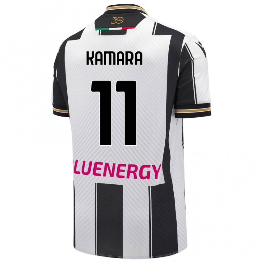 Kandiny Niño Camiseta Hassane Kamara #11 Blanco Negro 1ª Equipación 2024/25 La Camisa