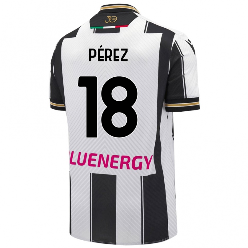 Kandiny Niño Camiseta Nehuén Pérez #18 Blanco Negro 1ª Equipación 2024/25 La Camisa