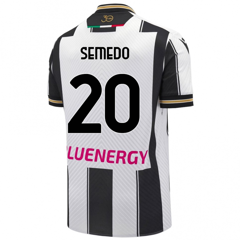 Kandiny Niño Camiseta Vivaldo Semedo #20 Blanco Negro 1ª Equipación 2024/25 La Camisa México